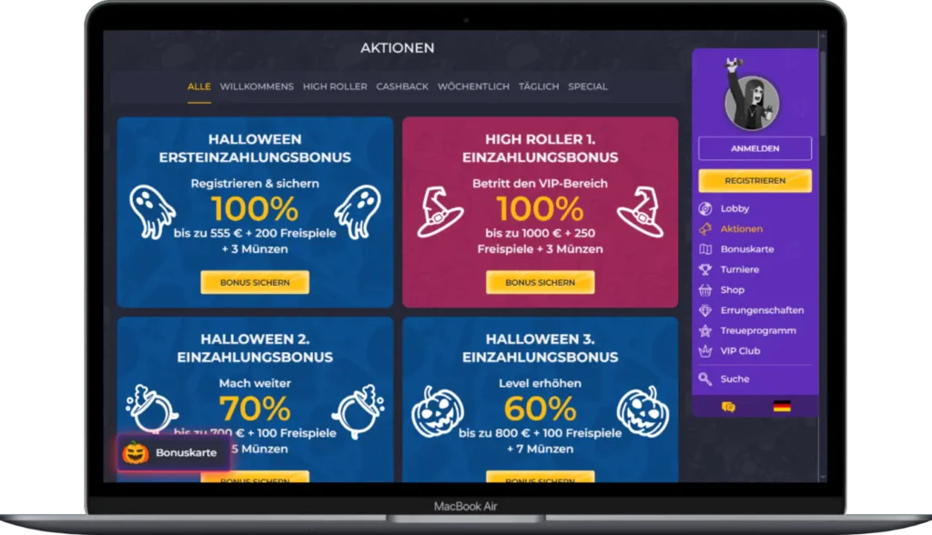 Boni und Aktionen im Rolling Slots Casino